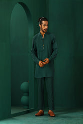 Truebrowns Men'S Turquoise Dobby Co-Ord Set